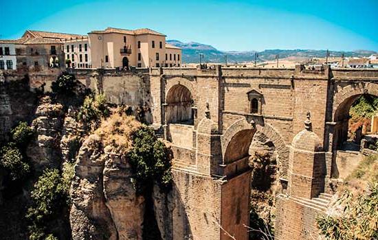 Spain bridge and building.